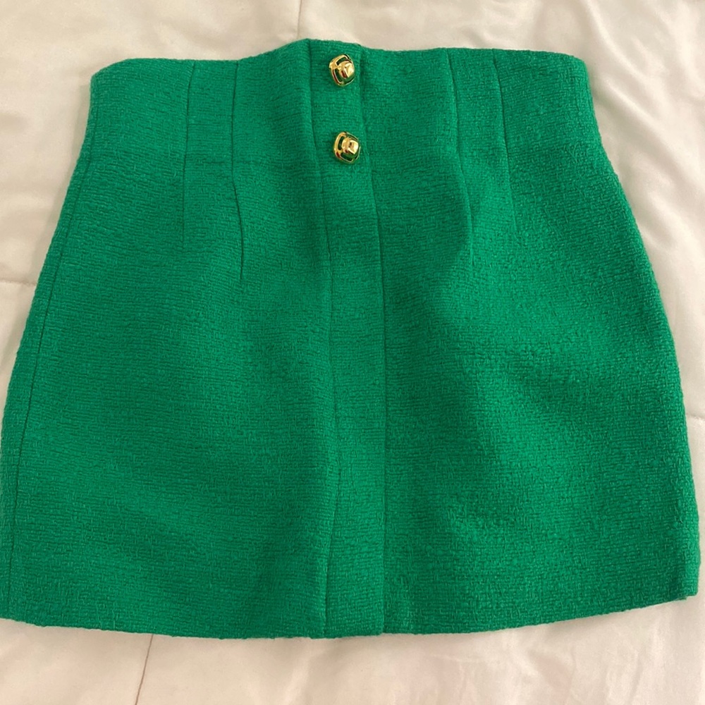 ZARA green mini skirt